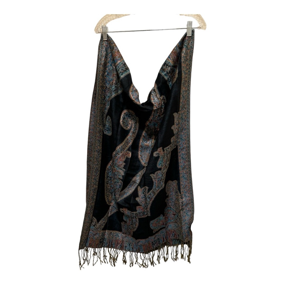 Capelli New York 27" X 69.5" Rectangular Multi-Colored Scarf with  3.5" Fringe